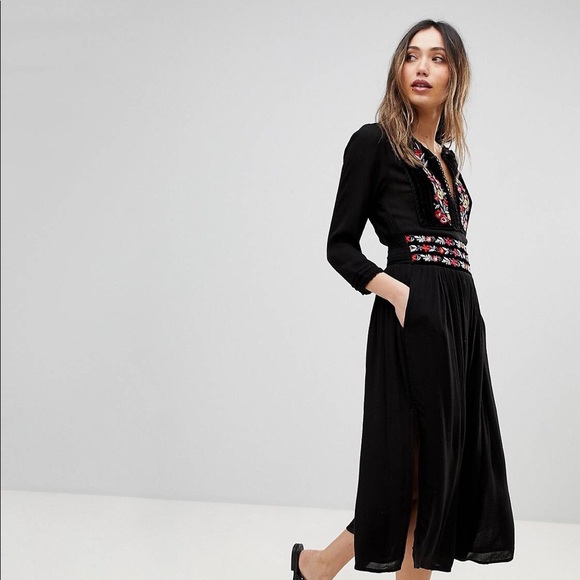 EUC Free People Flora Midi Dress w/ POCKETS - Picture 2 of 8